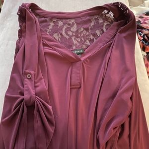 Torrid lace back maroon blouse